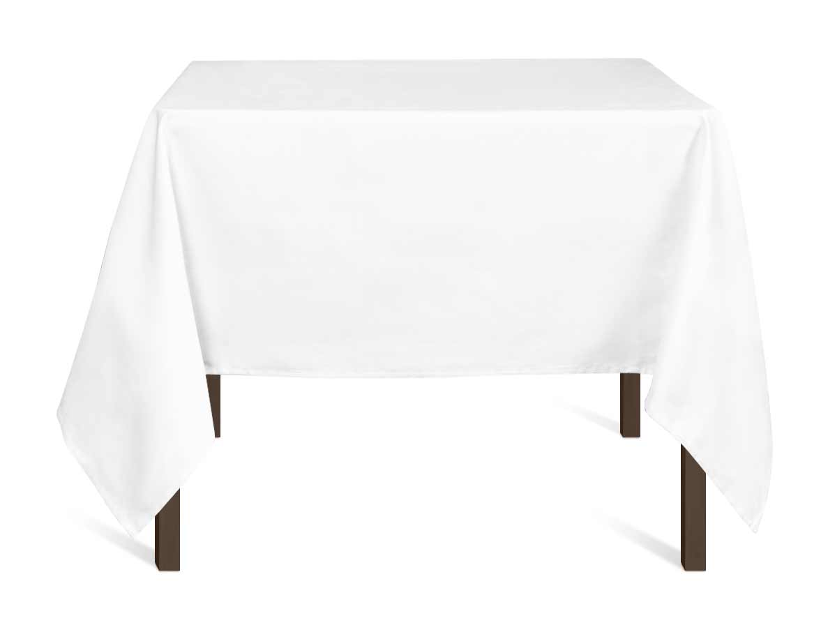 PURE - Nappe damier 160x160 + 6 serviettes - Blanc, Chercheur d'éponge